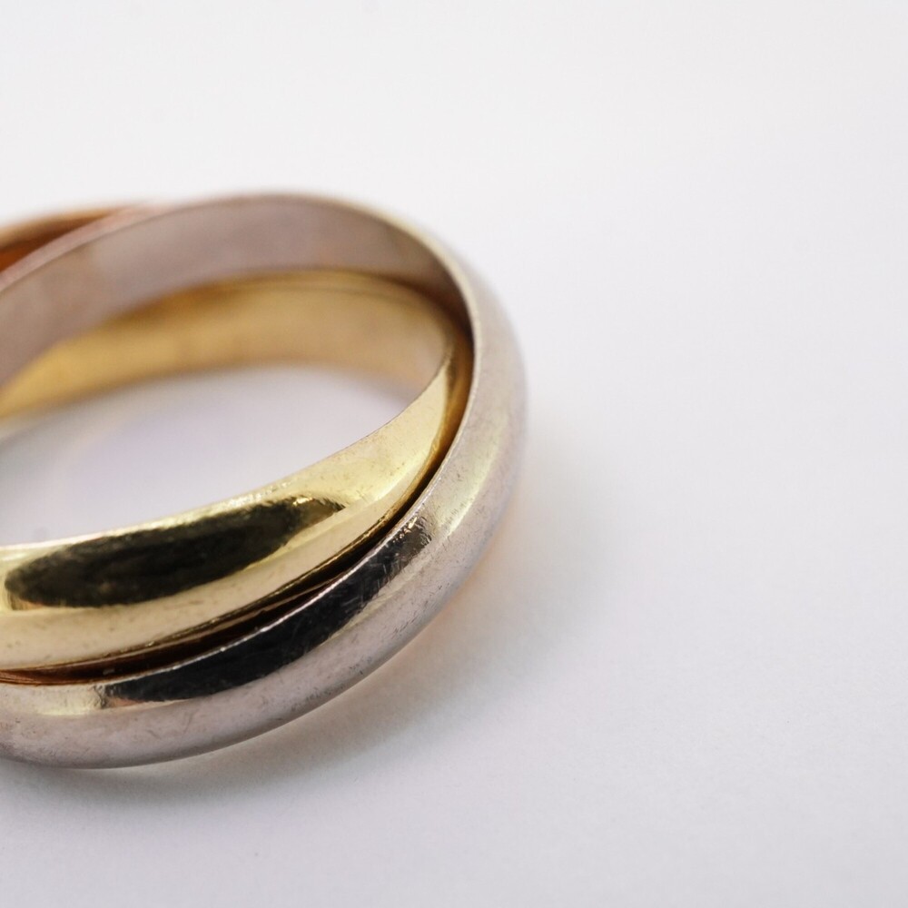 Cartier Trinity Ring, Classic Model, 18K Yellow Gold, White Pink #55, for Men... - Picture 8 of 9